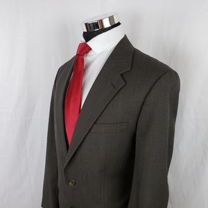 Chaps Mens 41R Sport Coat Blazer Glen Plaid Grey